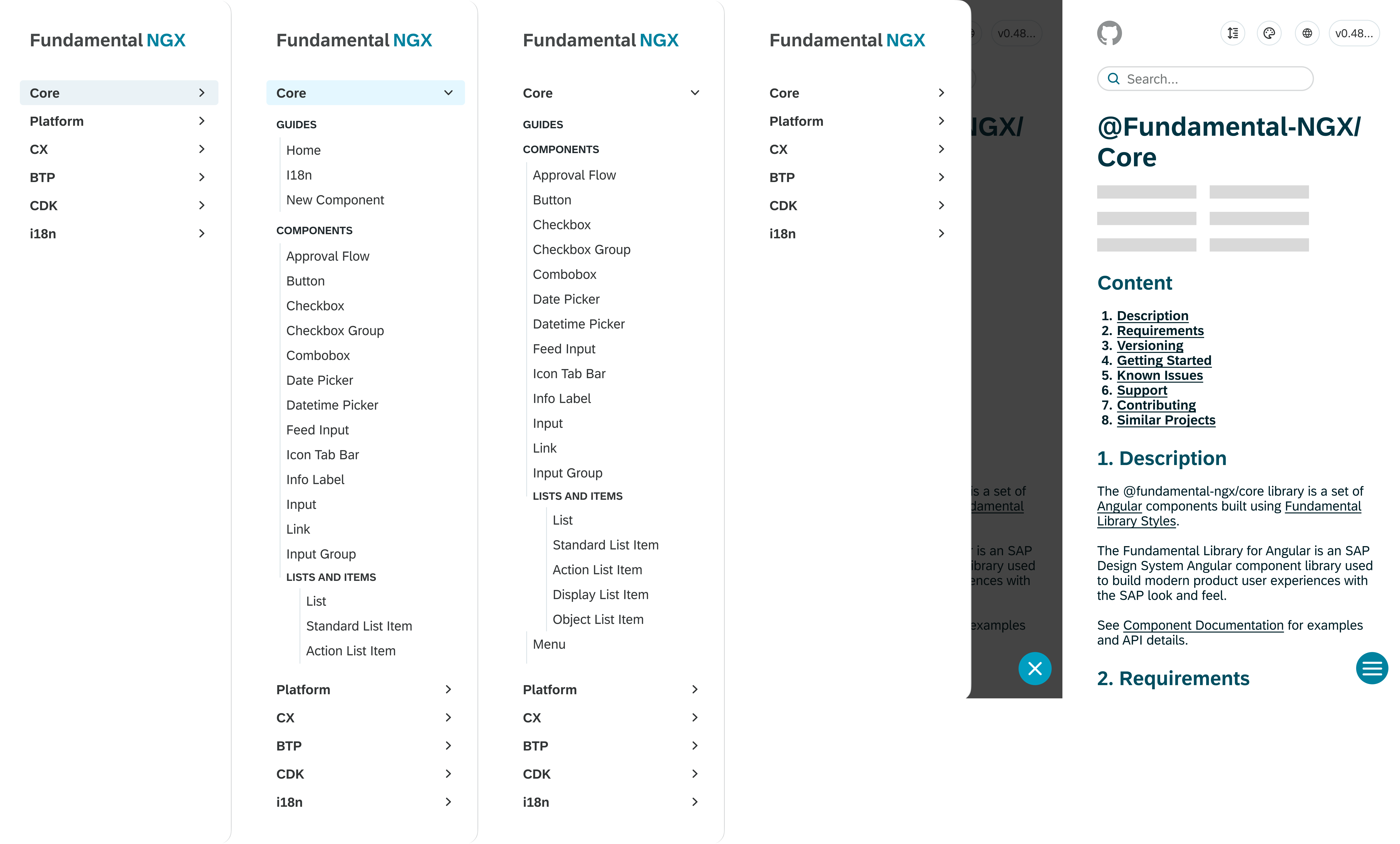 Screenshots showing different 3 desktop variants, and 2 mobile variants