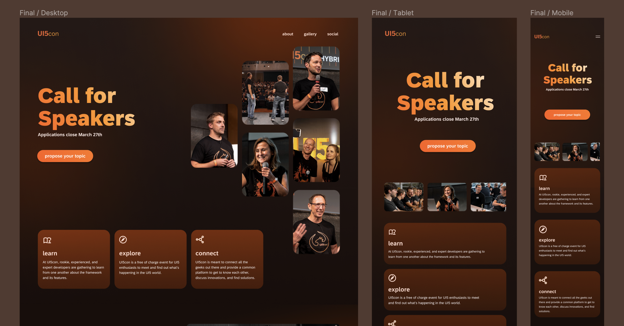 An image showing my Figma workplace with the desktop, tablet, and mobile versions of the site